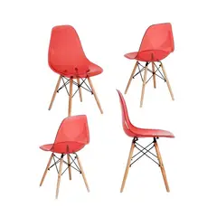 GENERICO - Silla Eames Transparente Roja