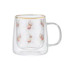 ADAGIO TEAS - Taza Doble Vidrio Sketched Flowers Iridescent 250 ml