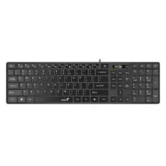 GENIUS - Teclado Slim SlimStar 126 Copilot, USB, Negro, Diseño delgado y práctico