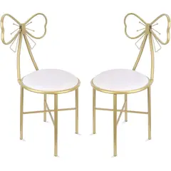 YOMYM - Silla de Maquillaje - Estilo Minimalista - Cojín de Cuero Blanco