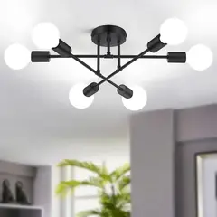 AIZO - Lámpara De Techo Colgante Iluminación Moderna Foco E27 negro