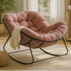 HOMER DESIGN - Sillon Mecedor Silla Mecedora Sitial Moderna Talla Xl