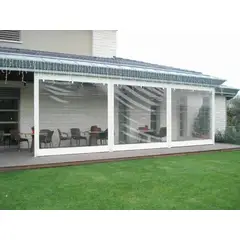 KUANGYE - Cierre Terraza De Pvc 3x22 Metros Cada Cortina Panorámica