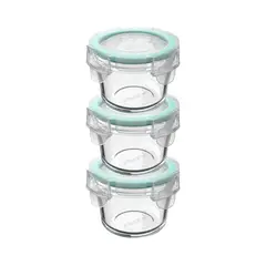 ALLEGRA - Set 3 Contenedores Hermeticos Vidrio 165mL Redondo