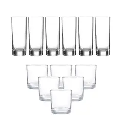 CRISTAR - Set 12 Vasos Lexington Menaje Cocina Elegante Vidrio