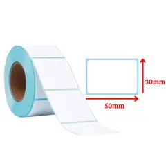 GENERICO - 10 Rollos Etiquetas Térmicas Autoadhesiva 50x30. 500 Unidades/Rollo