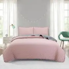 TODOHOGAR SANTIAGO DE CHILE - Cubrecamas Algodón con pom pom 1.5 plazas