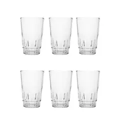 NADIR - Set 6 Vasos Altos Vegas Jugo 240mL Cocina Cristaleria