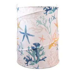 NAUTICA - Cesto canasto para ropa plegable 42x55cm corales de mar