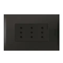 BTICINO - Enchufe Triplex 2P+T 10A 250V Antracita Black Nobile