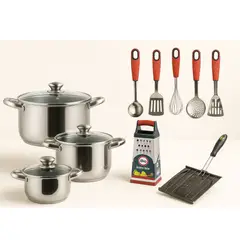 ILKO - Juego Ollas Cocina Prime Acero Inoxidable 13 pzs