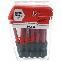 MILWAUKEE - Set de 15 Puntas 48-32-5004 PH2 Impact Duty 50 mm para Atornillador Eléctrico
