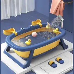 GENERICO - BAÑERA PARA BEBE PLEGABLE DE CANGREJO AZUL