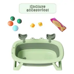 GENERICO - BAÑERA PARA BEBE PLEGABLE DE CANGREJO VERDE