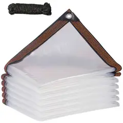KUANGYE - 3×4m Lonas Transparentes Resistentes Impermeables+10m Cuerda