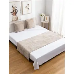 GENERICO - Piecera de Cama Decorativa Chenille + 2 Fundas de Cojín Estilo Moderno y Elegante