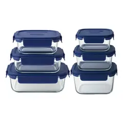 LUMINARC - Pack 6 Taper Hermeticos De Vidrio Apto Hornos