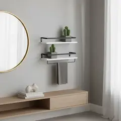 RAGNAR - Repisas Flotantes De Madera Modernas Kit X2 Blanco Sólido