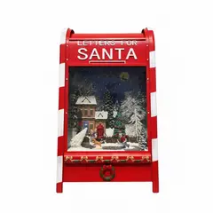 WAKESHOME - Buzón Musical De Papá Noel Con Luz Y Nieve Cayendo