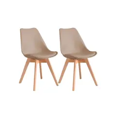 HABITA2 CHILE - Pack de 2 sillas de comedor acolchada Tulip
