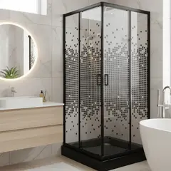 JOYTEK - Shower Recto Mosaic Negro 80x80x199cm Incluye Receptáculo