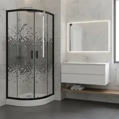 JOYTEK - Shower Curvo Mosaic Negro 70x70x199cm Incluye Receptáculo