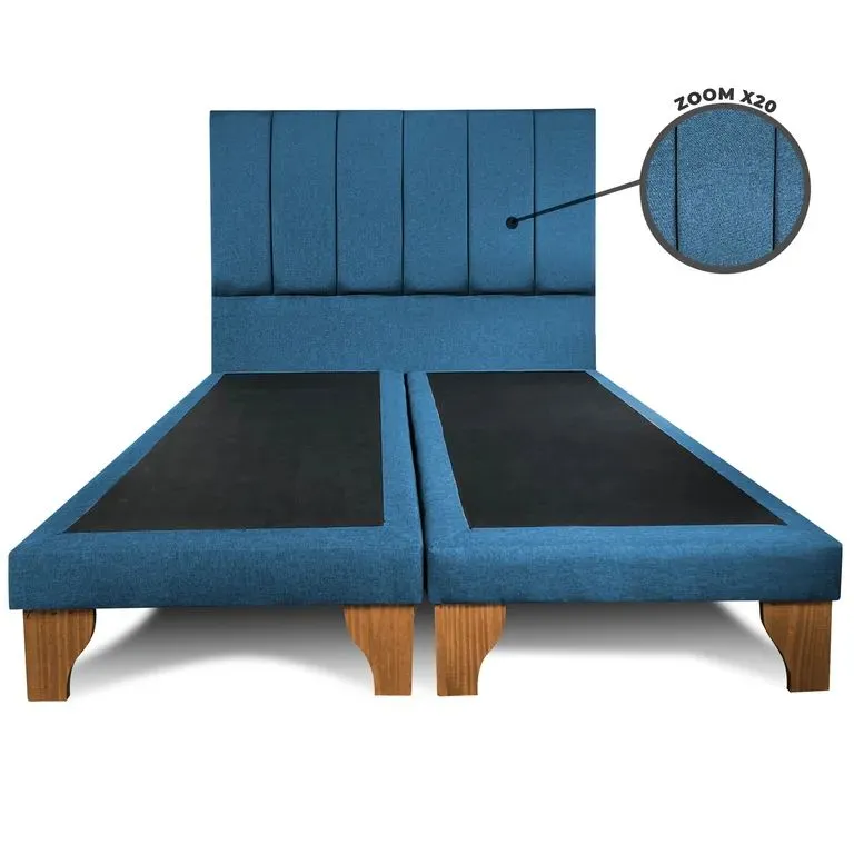 Cama 2 Plazas Con base dividida Azul
