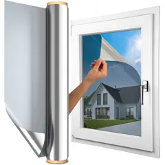 KUANGYE - Vinilos para Ventanas con Adhesión Estática Efecto Espejo 70cmx10m Privacidad y Protección UV