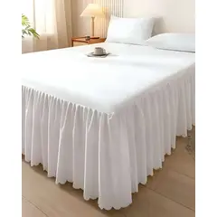 GENERICO - FALDON DE CAMA PARA BASE CON VOLADO 2 PLAZAS 150X200 CM BLANCO