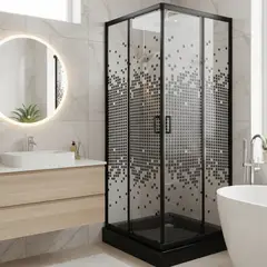 JOYTEK - Shower Recto Mosaic Negro 70x70x198cm Incluye Receptáculo