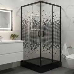 JOYTEK - Shower Recto Mosaic Negro 90x90x198cm Incluye Receptáculo