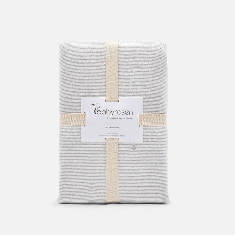 BABYROSEN Cubrecama Cuna Algodón Stripes Gris