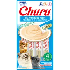INABA - Snack Para Mascotas Churu Gatos Premios 14g X 4 Tubos (56g) - Celeste