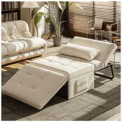 HOMER DESIGN - Sofá Cama Multifuncional Reclinable 4en1 Convertible con Rueda