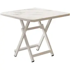 GENERICO - Mesa Plegable Cuadrada 70x70 cm Diseño Portátil de Madera y Metal para Interior y Exterior