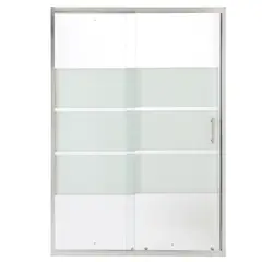 JOYTEK - Mampara Ajustable de Ducha Style 120-140 cm Líneas blancas