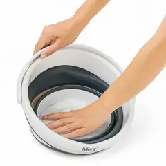 MERY - Cubo plegable – Capacidad 10 L, silicona flexible y asa ergonómica