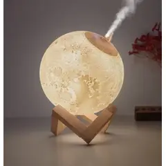 GENERICO - Lámpara Humidificador con Forma de Luna 3D USB Luz Nocturna Decorativa y Difusor de Aromas
