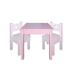 DECORACION CREATIVA - Mesa Infantil Rosada con 2 Sillas Rosa Pastel