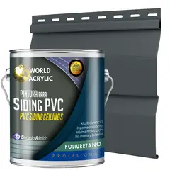 WORLD ACRYLIC - ESMALTE PU - GALÓN SIDING PVC Y PLÁSTICOS - GRAFITO URBANO