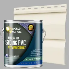 WORLD ACRYLIC - ESMALTE PU - GALÓN SIDING PVC Y PLÁSTICOS - MARFIL CLARO