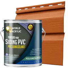 WORLD ACRYLIC - ESMALTE PU - GALÓN SIDING PVC Y PLÁSTICOS - PINO OREGÓN