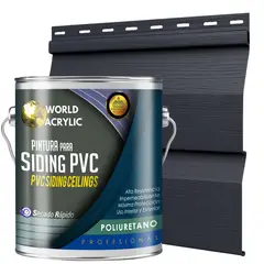 WORLD ACRYLIC - ESMALTE PU - GALÓN SIDING PVC Y PLÁSTICOS - PIZARRA