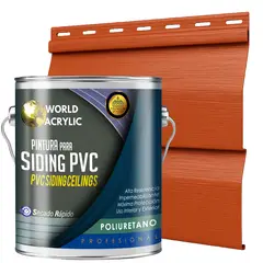 WORLD ACRYLIC - ESMALTE PU - GALÓN SIDING PVC Y PLÁSTICOS - TERRACOTA