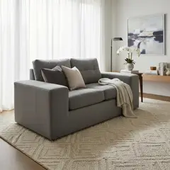 MUEBLES COTTONI - Sofá 2 cuerpos Lucca Felpa