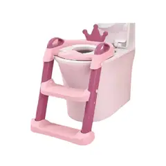 GENERICO - Asiento Adaptador Escalera Inodoro Wc Para Niñas Acolchado