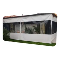 KUANGYE - Cierre Terraza Panorámico Cortina Pvc Blanca 3x22m
