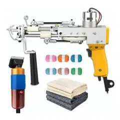 METEX - Kit Maquina Tufting + Esquiladora + Tela Base + Lanas