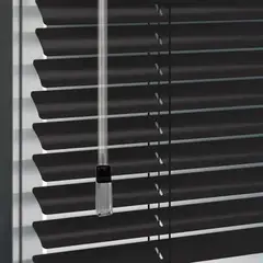 BERTEX - Persiana de aluminio Negra 130cm ancho x230cm alto Láminas 25mm