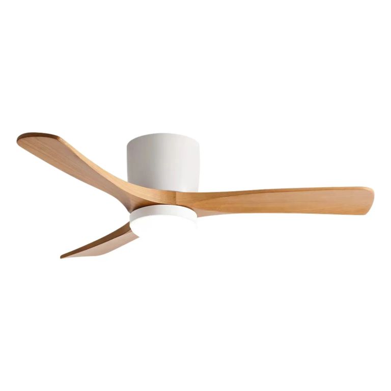 Ventilador de techo VT60 Blanco Led 52" 3 Aspas de madera natural